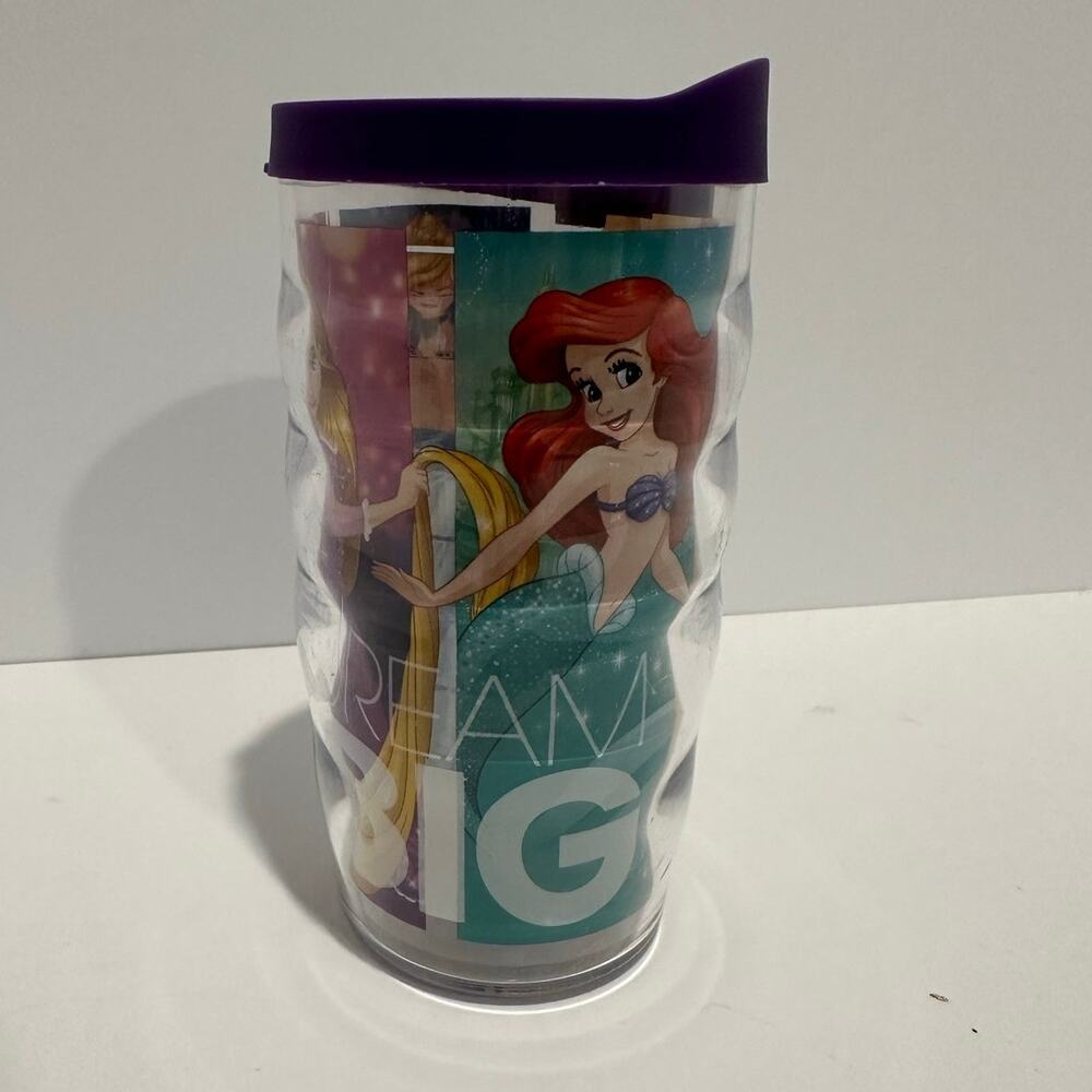 Disney Princess Tervis small Tumbler 10 oz gently used purple lid